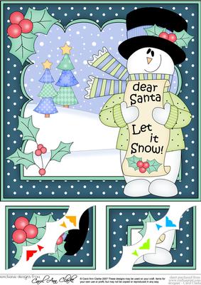 8 x 8 Christmas Snowman Rio's Letter for Santa