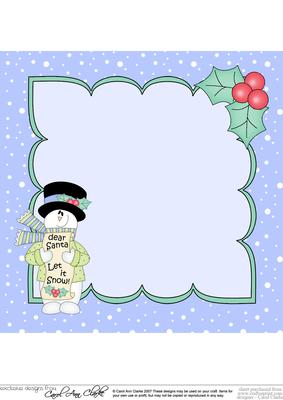 8 x 8 Christmas Snowman Rio's Letter for Santa Insert