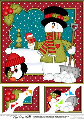 8 x 8 Christmas Snowman Rio & Friend