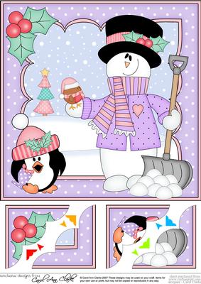 8 x 8 Christmas Snowman Rio & Friend