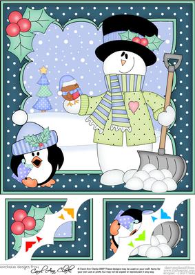 8 x 8 Christmas Snowman Rio & Friend