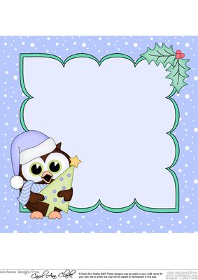 8 x 8 Christmas Little Hoot Owl's Tree Insert