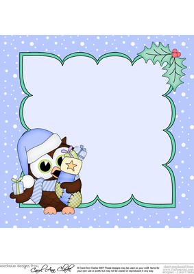 8 x 8 Christmas Little Hoot Owl's Stocking Insert