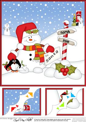 8 x 8 Christmas Snowman Oli's Letter for Santa