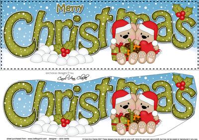 Large Dl Christmas Teddy Love 3D Decoupage