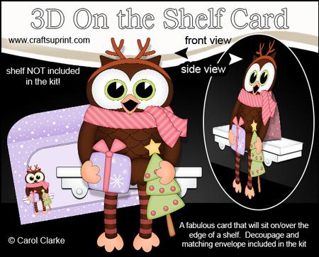3D on the Shelf Card Kit - Christmas Little Hoot Owl