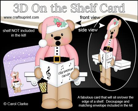 3D on the Shelf Card Kit - Little Christmas Livvy Bear