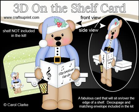 3D on the Shelf Card Kit - Little Christmas Livvy Bear