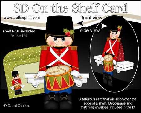 3D on the Shelf Card Kit - Little Christmas Drummer Boy