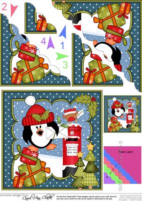 Christmas Pip Penguin's Santa Letter Scallop Corner