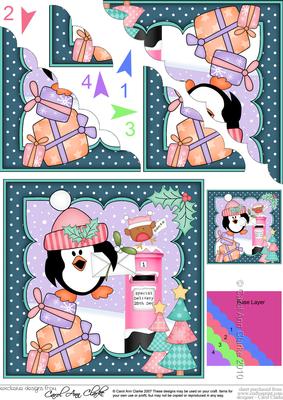 Christmas Pip Penguin's Santa Letter Scallop Corner