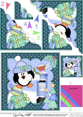 Christmas Pip Penguin's Santa Letter Scallop Corner