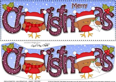 Large Dl Christmas Robins 3D Decoupage