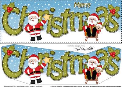 Large Dl Christmas Santa 3D Decoupage