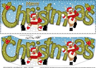Large Dl Christmas Rudolph 3D Decoupage