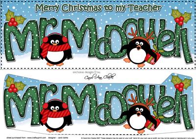 Large Dl Christmas Mr Mcdowell Penguins 3D Decoupage