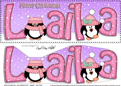 Large Dl Christmas Laila Penguins 3D Decoupage