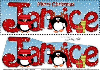 Large Dl Christmas Janice Penguins 3D Decoupage