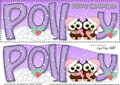 Large Dl Christmas Polly Owls 3D Decoupage