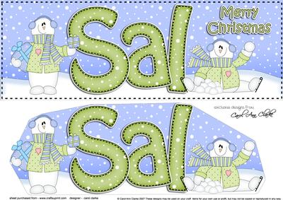 Large Dl Christmas Sal Snowman 3D Decoupage