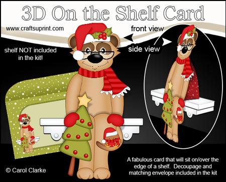 3D on the Shelf Card Kit - Little Christmas Meerkat
