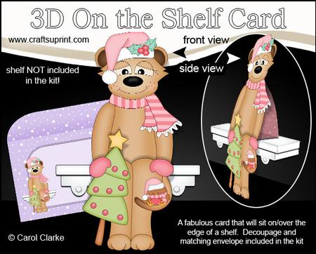 3D on the Shelf Card Kit - Little Christmas Meerkat