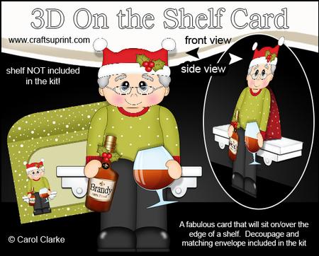 3D on the Shelf Card Kit - Little Christmas Tipple Brandy