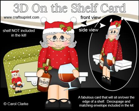 3D on the Shelf Card Kit - Little Christmas Tipple Brandy