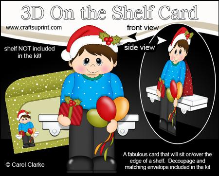 3D on the Shelf Card Kit - Little Christmas Party Goer