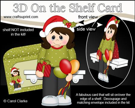 3D on the Shelf Card Kit - Little Christmas Party Goer