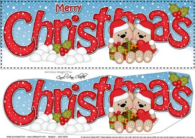 Large Dl Christmas Teddy Love 3D Decoupage