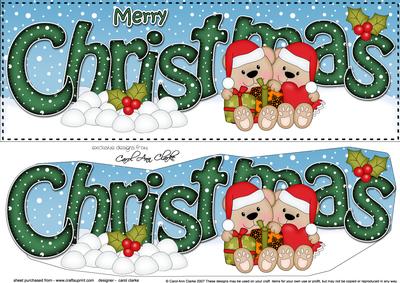 Large Dl Christmas Teddy Love 3D Decoupage