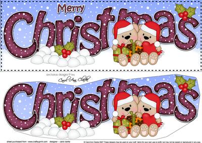 Large Dl Christmas Teddy Love 3D Decoupage