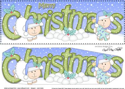 Large Dl Christmas Lambs 3D Decoupage
