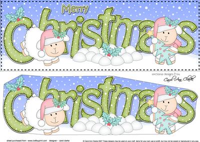 Large Dl Christmas Lambs 3D Decoupage