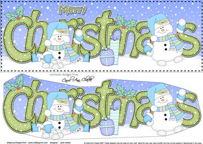 Large Dl Christmas Snowman 3D Decoupage