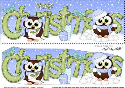 Large Dl Christmas Owls 3D Decoupage