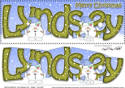 Large Dl Christmas Lyndsey Snowball Sam 3D Decoupage