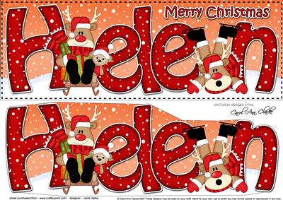 Large Dl Christmas Helen Rudolph 3D Decoupage