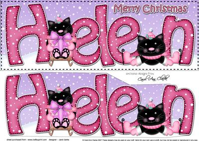 Large Dl Christmas Helen Black Cats 3D Decoupage