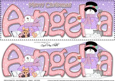 Large Dl Christmas Angela Snowmen 3D Decoupage