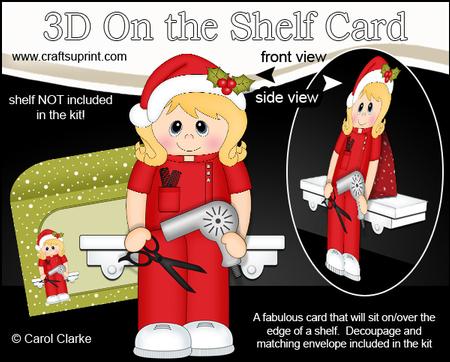 3D on the Shelf Card Kit - Little Christmas Hairdresser