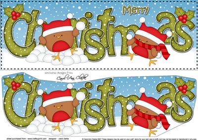 Large Dl Christmas Robins 3D Decoupage