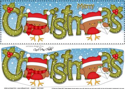 Large Dl Christmas Robins 3D Decoupage