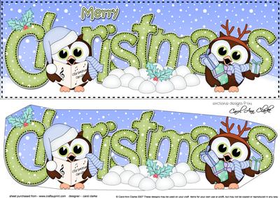 Large Dl Christmas Owls 3D Decoupage