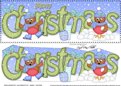 Large Dl Christmas Robins 3D Decoupage