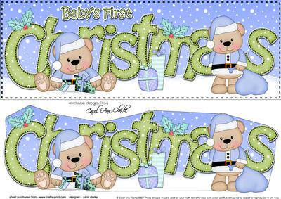Large Dl Christmas Teddies 3D Decoupage