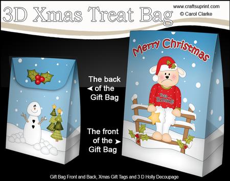 3D Little Christmas Baa Humbug Gift Bag Mini Kit