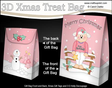 3D Little Christmas Baa Humbug Gift Bag Mini Kit