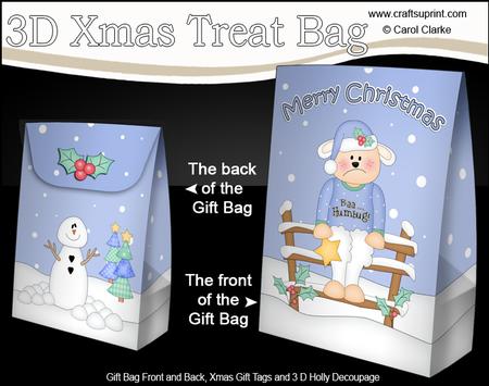 3D Little Christmas Baa Humbug Gift Bag Mini Kit